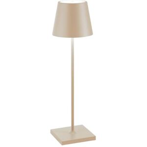 Zafferano , Poldina Pro Lamp, Rechargeable Cordless Table Lamp with Touch Controls, Suitable for Interior and Outdoor, Dimmer, 2200-3000 K, Height 38 cm, Sand Colour Zafferano , Poldina Pro Lamp, Rechargeable Cordless Table Lamp with Touch Controls, Suitable for Interior and Outdoor, Dimmer, 2200-3000 K, Height 38 cm, Sand Colour