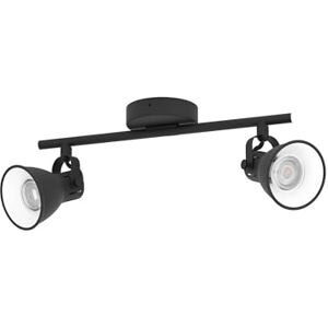 Eglo Seras 1 Ceiling Light 2-Bulb Industrial Modern Classic Steel Ceiling Spotlight Living Room Lamp in Black Kitchen Lamp Spotlights with GU10 Socket Eglo Seras 1 Ceiling Light 2-Bulb Industrial Modern Classic Steel Ceiling Spotlight Living Room Lamp in Black Kitchen Lamp Spotlights with GU10 Socket