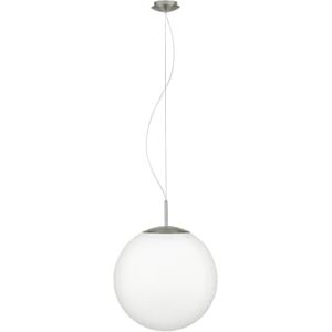 Eglo Pendant Lighting Piedale Pro, Globe Hanging lamp for Dining Table, Ceiling Light Fitting Living Room, Silver Coloured Metal and Satin White Glass, E27 Socket, Ø 43 cm Eglo Pendant Lighting Piedale Pro, Globe Hanging lamp for Dining Table, Ceiling Light Fitting Living Room, Silver Coloured Metal and Satin White Glass, E27 Socket, Ø 43 cm