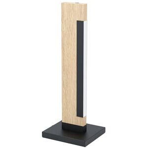 Eglo Dimmable LED table lamp Camacho, bedside lamp made of steel, wood and plastic, living room lamp in black, nature, white, lamp with touch dimmer Eglo Dimmable LED table lamp Camacho, bedside lamp made of steel, wood and plastic, living room lamp in black, nature, white, lamp with touch dimmer