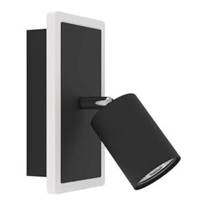 Eglo LED Wall Light Indoor Rimbocchi 1, Rectangular Mounted lamp with Adjustable Spotlight, Spotlight Made of Black Metal and White Plastic, Warm luminaire Eglo LED Wall Light Indoor Rimbocchi 1, Rectangular Mounted lamp with Adjustable Spotlight, Spotlight Made of Black Metal and White Plastic, Warm luminaire