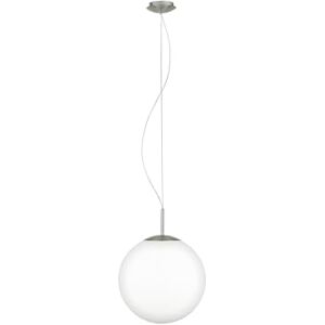 Eglo Pendant Lighting Piedale Pro, Globe Hanging lamp for Dining Table, Ceiling Light Fitting Living Room, Silver Coloured Metal and Satin White Glass, E27 Socket, Ø 35 cm Eglo Pendant Lighting Piedale Pro, Globe Hanging lamp for Dining Table, Ceiling Light Fitting Living Room, Silver Coloured Metal and Satin White Glass, E27 Socket, Ø 35 cm