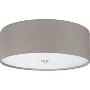 Eglo Pasteri 3-Flame Textile Ceiling Light, Matt Nickel Steel, Taupe Fabric and Glass Round Ceiling-Mounted lamp, E27 Socket Ø: 47.5 cm/18.7 inches Eglo Pasteri 3-Flame Textile Ceiling Light, Matt Nickel Steel, Taupe Fabric and Glass Round Ceiling-Mounted lamp, E27 Socket Ø: 47.5 cm/18.7 inches