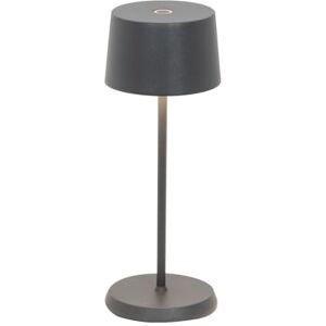 Zafferano , Olivia Micro Lamp, Cordless Rechargeable Table Lamp with Touch Control, for Indoor and Outdoor Use, Dimmer, 2200-3000 K, Height 20 cm, Colour Dark Grey Zafferano , Olivia Micro Lamp, Cordless Rechargeable Table Lamp with Touch Control, for Indoor and Outdoor Use, Dimmer, 2200-3000 K, Height 20 cm, Colour Dark Grey