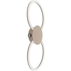 Eglo LED Wall lamp Venticello, Indoor Light Fixture, Bedroom Lighting with Two Rings, Metal in Sand Colour, Warm White Eglo LED Wall lamp Venticello, Indoor Light Fixture, Bedroom Lighting with Two Rings, Metal in Sand Colour, Warm White