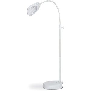 PURElite Tri-Spectrum Floor Lamp Rechargeable Magnifying Lamp, Flexible LED Floor Light, 3 Colour Brightness Settings, Natural Daylight Bulbs for Reading, Needlework, Sewing, Crafting – White PURElite Tri-Spectrum Floor Lamp Rechargeable Magnifying Lamp, Flexible LED Floor Light, 3 Colour Brightness Settings, Natural Daylight Bulbs for Reading, Needlework, Sewing, Crafting – White