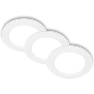 Briloner Set of 3 LED Recessed Spotlights 230V Flat, Neutral White Light, 6W 660lm Each, LED Spotlights, Recessed Luminaires, Ceiling, 30mm, 120x28mm (DxH), White Briloner Set of 3 LED Recessed Spotlights 230V Flat, Neutral White Light, 6W 660lm Each, LED Spotlights, Recessed Luminaires, Ceiling, 30mm, 120x28mm (DxH), White