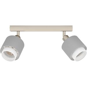 Eglo Bellizzi Ceiling Light Fitting, 2 Spots Ceiling lamp, Textile Spotlight bar in Grey and White, Ceiling Light Fixture with E14 Socket Eglo Bellizzi Ceiling Light Fitting, 2 Spots Ceiling lamp, Textile Spotlight bar in Grey and White, Ceiling Light Fixture with E14 Socket