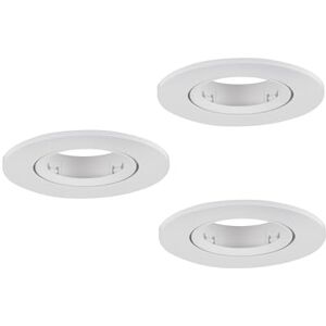 Eglo 3-Piece Set recessed Spotlight Barranco, Adjustable Ceiling spot, Round recessed lamp Without Bulb, Ceiling Spotlight Made of White Plastic, GU10 Socket, Ø 9 cm Eglo 3-Piece Set recessed Spotlight Barranco, Adjustable Ceiling spot, Round recessed lamp Without Bulb, Ceiling Spotlight Made of White Plastic, GU10 Socket, Ø 9 cm