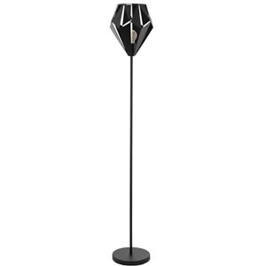 Eglo Floor lamp Carlton 5, Vintage floorlamp for Living Room, Standing Light Made of Black Metal, uplighter with E27 Socket, Foot Switch, H 152.5 cm Eglo Floor lamp Carlton 5, Vintage floorlamp for Living Room, Standing Light Made of Black Metal, uplighter with E27 Socket, Foot Switch, H 152.5 cm