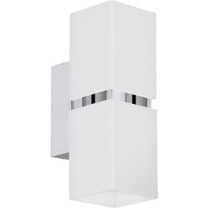 Eglo LED Wall Lamp Passa, 2-Light wall Spotlight, Indoor Metal wall Light in White and Chrome, Living Room lamp, Hallway Light with up and Down Illumination, Rectangular, GU10 Socket Eglo LED Wall Lamp Passa, 2-Light wall Spotlight, Indoor Metal wall Light in White and Chrome, Living Room lamp, Hallway Light with up and Down Illumination, Rectangular, GU10 Socket