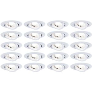 Paulmann 99997 LED recessed luminaire 20-Pack swivelling 82mm 70° 20x4.8W 20x450lm 230V 3000K matt White Paulmann 99997 LED recessed luminaire 20-Pack swivelling 82mm 70° 20x4.8W 20x450lm 230V 3000K matt White
