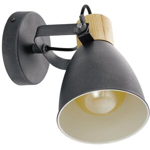 Eglo Indoor Wall Light Coswarth, Wall lamp Vintage, Industrial, Retro, Living Room Lighting Made of Steel and Wood, Anthracite, Cream-White, Natural, Spotlight with E27 Socket, FSC Certified Eglo Indoor Wall Light Coswarth, Wall lamp Vintage, Industrial, Retro, Living Room Lighting Made of Steel and Wood, Anthracite, Cream-White, Natural, Spotlight with E27 Socket, FSC Certified
