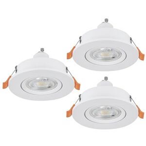 Eglo Set of 3 LED recessed spotlights Barranco, Ceiling Spots for Living Room, Adjustable Light fixtures Made of White Plastic, Neutral White, Including GU10 Bulbs Eglo Set of 3 LED recessed spotlights Barranco, Ceiling Spots for Living Room, Adjustable Light fixtures Made of White Plastic, Neutral White, Including GU10 Bulbs