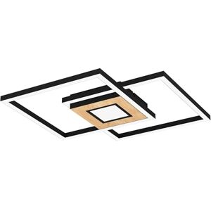 Eglo LED Ceiling Light Fitting Marinello, Geometric Ceiling lamp with Remote Control, Warm White Cool White, dimmable, Metal, Wood, Plastic in Black, Brown, White, FSC Certified Eglo LED Ceiling Light Fitting Marinello, Geometric Ceiling lamp with Remote Control, Warm White Cool White, dimmable, Metal, Wood, Plastic in Black, Brown, White, FSC Certified