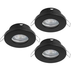 Eglo Set of 3 LED recessed spotlights Favazzina, Round Flat Metal Ceiling Spots in Black, incl. GU10 Bulbs, Warm White, Ø 8.5 cm Eglo Set of 3 LED recessed spotlights Favazzina, Round Flat Metal Ceiling Spots in Black, incl. GU10 Bulbs, Warm White, Ø 8.5 cm