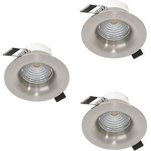 Eglo Set of 3 LED recessed spotlights Saliceto, dimmable Flat Round Ceiling Lights, Aluminium Silver, Neutral White, Ø 8.8 cm Eglo Set of 3 LED recessed spotlights Saliceto, dimmable Flat Round Ceiling Lights, Aluminium Silver, Neutral White, Ø 8.8 cm