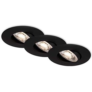Briloner Leuchten LED Recessed Lights, Set of 3, Dimmable Ceiling Lights, LED Module Swivelling, Each 5 Watts, 460 Lumens, 3,000 Kelvin, IP23, Matte Black, 90 x 24 mm (D x H) Briloner Leuchten LED Recessed Lights, Set of 3, Dimmable Ceiling Lights, LED Module Swivelling, Each 5 Watts, 460 Lumens, 3,000 Kelvin, IP23, Matte Black, 90 x 24 mm (D x H)