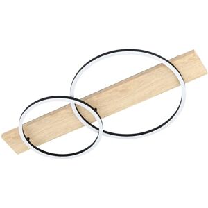 Eglo LED Flush Ceiling Light Boyal, 2 Light Circular Lighting Made of Natural Wood, Black Metal and White Plastic, Warm White Living Room and Hallway lamp, 73.1 inches Eglo LED Flush Ceiling Light Boyal, 2 Light Circular Lighting Made of Natural Wood, Black Metal and White Plastic, Warm White Living Room and Hallway lamp, 73.1 inches