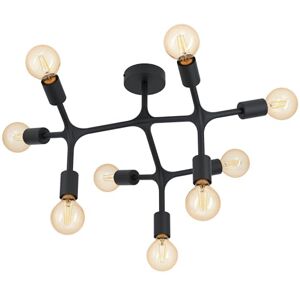 Eglo Ceiling Lamp Bocadella 1, 9-Flame Industrial Ceiling Light, Stylish, Black Steel Living Room Lamp, Kitchen Light, Hall Ceiling Fixture with E27 Socket Eglo Ceiling Lamp Bocadella 1, 9-Flame Industrial Ceiling Light, Stylish, Black Steel Living Room Lamp, Kitchen Light, Hall Ceiling Fixture with E27 Socket