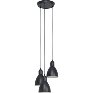 Eglo Priddy Pendant Lamp, Black and White Steel Industrial Ceiling Light Fitting, Retro Style Dining and Living Room Hanging Lighting, E27 Socket Eglo Priddy Pendant Lamp, Black and White Steel Industrial Ceiling Light Fitting, Retro Style Dining and Living Room Hanging Lighting, E27 Socket