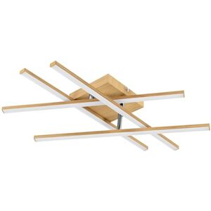 Eglo LED Ceiling lamp Wood Effect Lasana 4, Light Hallway Living Room, Rod-Shaped Warm White Eglo LED Ceiling lamp Wood Effect Lasana 4, Light Hallway Living Room, Rod-Shaped Warm White