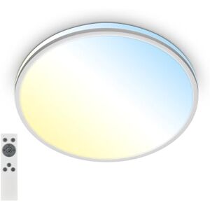 Briloner LED Ceiling Light with Remote Control, Warm White to Cool White, infinitely dimmable, LED lamp, LED Ceiling Light, Living Room lamp, Kitchen lamp, Ceiling Lighting, 33 x 6 cm, matt Chrome Briloner LED Ceiling Light with Remote Control, Warm White to Cool White, infinitely dimmable, LED lamp, LED Ceiling Light, Living Room lamp, Kitchen lamp, Ceiling Lighting, 33 x 6 cm, matt Chrome