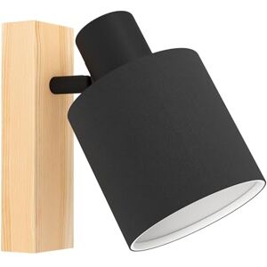 Eglo Indoor Wall Light Batallas, Scandinavian Style Wall Lamp Made of Wood, Fabric and Metal, Lighting Fixture for Living Room and Bedroom, Black and White Spotlight, E27 Socket Eglo Indoor Wall Light Batallas, Scandinavian Style Wall Lamp Made of Wood, Fabric and Metal, Lighting Fixture for Living Room and Bedroom, Black and White Spotlight, E27 Socket