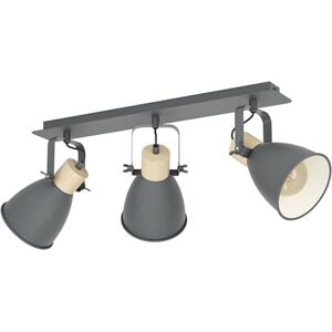 Eglo Coswarth Ceiling Light Fitting, Vintage Ceiling lamp with 3 Spots, Industrial Spotlight bar, Steel in Anthracite and Cream-White, Natural Wood, E27 Socket, FSC Certified Eglo Coswarth Ceiling Light Fitting, Vintage Ceiling lamp with 3 Spots, Industrial Spotlight bar, Steel in Anthracite and Cream-White, Natural Wood, E27 Socket, FSC Certified