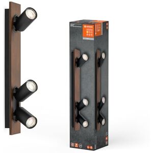 LEDVANCE Decor SPOT Mercury, 3 x 3.4W, 690lm, Wood Effect, Black, Spotlight, Adjustable Heads, Versatile, Indoor spot, Replaceable LED Lamps, Warm White Light Color, GU10 LEDVANCE Decor SPOT Mercury, 3 x 3.4W, 690lm, Wood Effect, Black, Spotlight, Adjustable Heads, Versatile, Indoor spot, Replaceable LED Lamps, Warm White Light Color, GU10