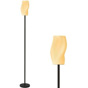 HOMCOM Floor Lamp for Living Room, 3D Printed Modern Standing Lamp with Flowing Curved Shade & Foot Switch, Minimalist Tall Pole Lampshade for Bedroom, Office, E27 Holder without Bulb (25W Max), White HOMCOM Floor Lamp for Living Room, 3D Printed Modern Standing Lamp with Flowing Curved Shade & Foot Switch, Minimalist Tall Pole Lampshade for Bedroom, Office, E27 Holder without Bulb (25W Max), White