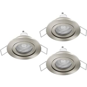 Eglo Set of 3 LED recessed spotlights Barranco, Ceiling spot for Bathroom, Light fixtures Made of Silver Plastic, Bathroom lamp Neutral White, Including GU10 Bulbs, IP44 Eglo Set of 3 LED recessed spotlights Barranco, Ceiling spot for Bathroom, Light fixtures Made of Silver Plastic, Bathroom lamp Neutral White, Including GU10 Bulbs, IP44