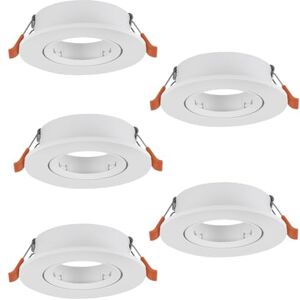 Eglo 5-Piece Set recessed Spotlight Barranco, Swivel Ceiling lamp, Round recessed spot Without Bulb, Ceiling Spotlight Made of White Plastic, GU10 Socket, Ø 9 cm Eglo 5-Piece Set recessed Spotlight Barranco, Swivel Ceiling lamp, Round recessed spot Without Bulb, Ceiling Spotlight Made of White Plastic, GU10 Socket, Ø 9 cm