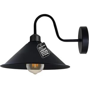 LEDSone Vintage Wall Light Fixture, Black Wall Sconce E27 Base Socket Screw Type Industrial Wall Mounted Swan Neck Cone Shape Shade Wall Sconce, Black, with Bulb LEDSone Vintage Wall Light Fixture, Black Wall Sconce E27 Base Socket Screw Type Industrial Wall Mounted Swan Neck Cone Shape Shade Wall Sconce, Black, with Bulb