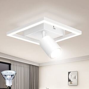 Dehobo Led Ceiling Light, Matt White Ceiling Light 18W with Spotlight Adjustable, Modern Spot Lights Ceiling Neutral White 4000K for Hallway Kitchen Bedroom Living Room, 5W GU10 Bulb Included Dehobo Led Ceiling Light, Matt White Ceiling Light 18W with Spotlight Adjustable, Modern Spot Lights Ceiling Neutral White 4000K for Hallway Kitchen Bedroom Living Room, 5W GU10 Bulb Included