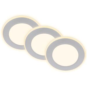 Briloner Set of 3 recessed LED spotlights 230V with Night Light Function, Surfaces and Rings Separately switchable, Memory Function, LED spot, Flat, Ceiling spotlights, Living Room, 93x30mm Briloner Set of 3 recessed LED spotlights 230V with Night Light Function, Surfaces and Rings Separately switchable, Memory Function, LED spot, Flat, Ceiling spotlights, Living Room, 93x30mm
