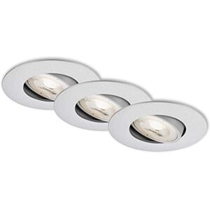Briloner Leuchten 7048-034 Recessed LED Lights Set of 3 Dimmable LED Module Swivelling Each 5 Watt Each 460 Lumen 3,000 Kelvin IP23 Chrome Matt 90 x 24 mm (DxH) Briloner Leuchten 7048-034 Recessed LED Lights Set of 3 Dimmable LED Module Swivelling Each 5 Watt Each 460 Lumen 3,000 Kelvin IP23 Chrome Matt 90 x 24 mm (DxH)