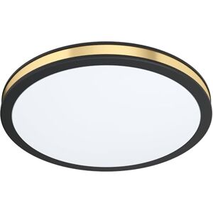 Eglo Pescaito LED Ceiling Light, 1-Bulb Wall Light, Ceiling Light Made of Steel in Black and Plastic in White, Gold, Living Room Lamp, Warm White, Diameter 28 cm Eglo Pescaito LED Ceiling Light, 1-Bulb Wall Light, Ceiling Light Made of Steel in Black and Plastic in White, Gold, Living Room Lamp, Warm White, Diameter 28 cm