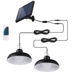 LUMI JARDIN Waren Double Solar Pendant Lamp Shade Metal Black LED Cool White 2X D18cm LUMI JARDIN Waren Double Solar Pendant Lamp Shade Metal Black LED Cool White 2X D18cm