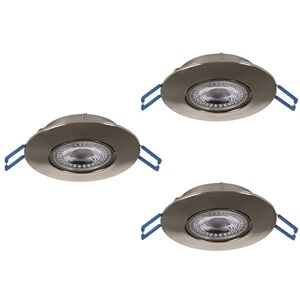 Eglo Set of 3 recessed LED Lamps Zujar, Ceiling spotlights Made of Plastic in matt Nickel, Wall spot Lights, Warm White, Ø 8.5 Eglo Set of 3 recessed LED Lamps Zujar, Ceiling spotlights Made of Plastic in matt Nickel, Wall spot Lights, Warm White, Ø 8.5