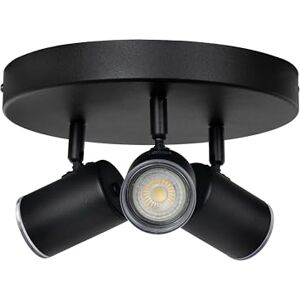 Eglo Spotlight bar Consuma 1, Bathroom Light Fitting with 3 Flexible Spots, Round Ceiling lamp Kitchen Made of Black Steel, GU10 Socket, IP44 Eglo Spotlight bar Consuma 1, Bathroom Light Fitting with 3 Flexible Spots, Round Ceiling lamp Kitchen Made of Black Steel, GU10 Socket, IP44