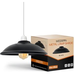 LEDSone 32cm Black Inner Gold Metal Lampshade, Easy Fit with 4cm Top Hole Modern Retro Vintage Pendant Light Shade for Kitchen, Living Room, Bedroom Cafe Decor Retro Lighting (Black) LEDSone 32cm Black Inner Gold Metal Lampshade, Easy Fit with 4cm Top Hole Modern Retro Vintage Pendant Light Shade for Kitchen, Living Room, Bedroom Cafe Decor Retro Lighting (Black)