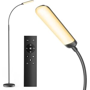 LUCKEA LED Floor Lamp 18W Standing Light with Remote Control 1200lm Dimmable Adjustable Floor Reading Lamp with 4 Color Temperature and 4 Brightness Levels for Living Room, Bedroom, Office LUCKEA LED Floor Lamp 18W Standing Light with Remote Control 1200lm Dimmable Adjustable Floor Reading Lamp with 4 Color Temperature and 4 Brightness Levels for Living Room, Bedroom, Office