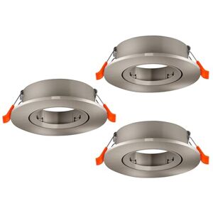 Eglo Set of 3 recessed spotlights Barranco, Adjustable spot Lights for Ceiling, Round Downlight Without Bulb, Silver Plastic lamp, GU10 Socket, Ø 9 cm Eglo Set of 3 recessed spotlights Barranco, Adjustable spot Lights for Ceiling, Round Downlight Without Bulb, Silver Plastic lamp, GU10 Socket, Ø 9 cm