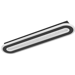 Eglo LED Ceiling Light Fixture Macchioni, Ceiling lamp with renote Control, Kitchen and Office Lighting, Light Fixture Made of Metal and Plastic in Black, Neutral White, 55x12 cm Eglo LED Ceiling Light Fixture Macchioni, Ceiling lamp with renote Control, Kitchen and Office Lighting, Light Fixture Made of Metal and Plastic in Black, Neutral White, 55x12 cm