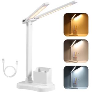 Vinabo Desk Lamp LED Table Lamp, LED Desk Lamp Eye Protection, Desk Light USB Powered, Touch, 3 Brightness, 3 Colours, Dimmable, for Study Lamp, Desk Light Children, Bedroom, Bedside Table, Office Vinabo Desk Lamp LED Table Lamp, LED Desk Lamp Eye Protection, Desk Light USB Powered, Touch, 3 Brightness, 3 Colours, Dimmable, for Study Lamp, Desk Light Children, Bedroom, Bedside Table, Office