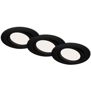 Briloner Leuchten LED Recessed Lights, Set of 3 Ceiling Lights, LED Module Swivelling, 7 Watts, 600 Lumens, 4,000 Kelvin, IP23, Matte Black, 106 x 30 mm (D x H) Briloner Leuchten LED Recessed Lights, Set of 3 Ceiling Lights, LED Module Swivelling, 7 Watts, 600 Lumens, 4,000 Kelvin, IP23, Matte Black, 106 x 30 mm (D x H)