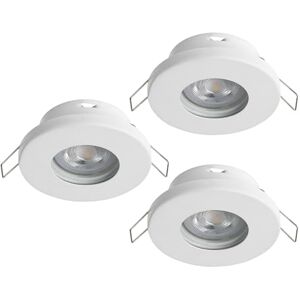 Eglo Set of 3 LED recessed spotlights Favazzina, Round Flat Metal Ceiling Lights in White, incl. GU10 Bulbs, Warm Ø 8.5 cm Eglo Set of 3 LED recessed spotlights Favazzina, Round Flat Metal Ceiling Lights in White, incl. GU10 Bulbs, Warm Ø 8.5 cm