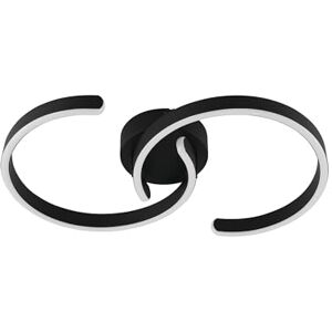 Eglo LED Ceiling Light Fixture Rolimare, Curved Office lamp, Kitchen and Hallway Lighting Neutral White, Black Metal, White Plastic Eglo LED Ceiling Light Fixture Rolimare, Curved Office lamp, Kitchen and Hallway Lighting Neutral White, Black Metal, White Plastic