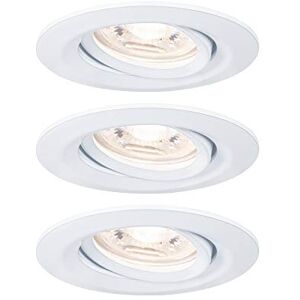 Paulmann 94293 Nova mini LED recessed luminaire Coin Round swivelling incl. 3x4 watt recessed Ceiling Spotlight White matt recessed lamp Aluminium Warm White 2700 K Paulmann 94293 Nova mini LED recessed luminaire Coin Round swivelling incl. 3x4 watt recessed Ceiling Spotlight White matt recessed lamp Aluminium Warm White 2700 K